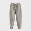 2024 Summer Women's Loose Cotton Linen Carrot Pants - Plus Size, Retro, Versatile Harem Style, Cropped Length.