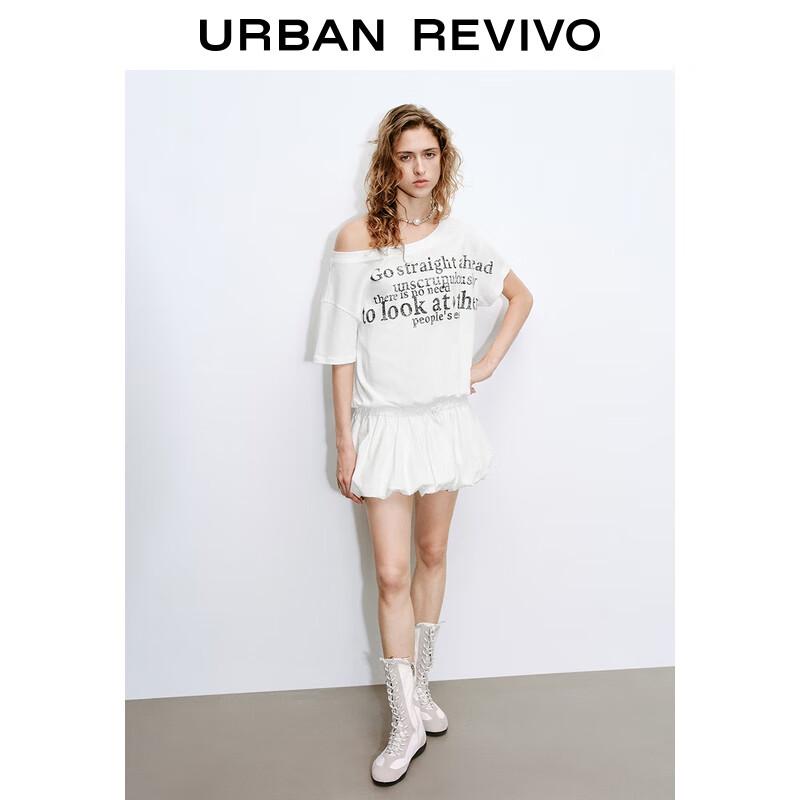 

UR 2025 Летнее женское винтажное платье А-силуэта на одно плечо с принтом в виде букв L