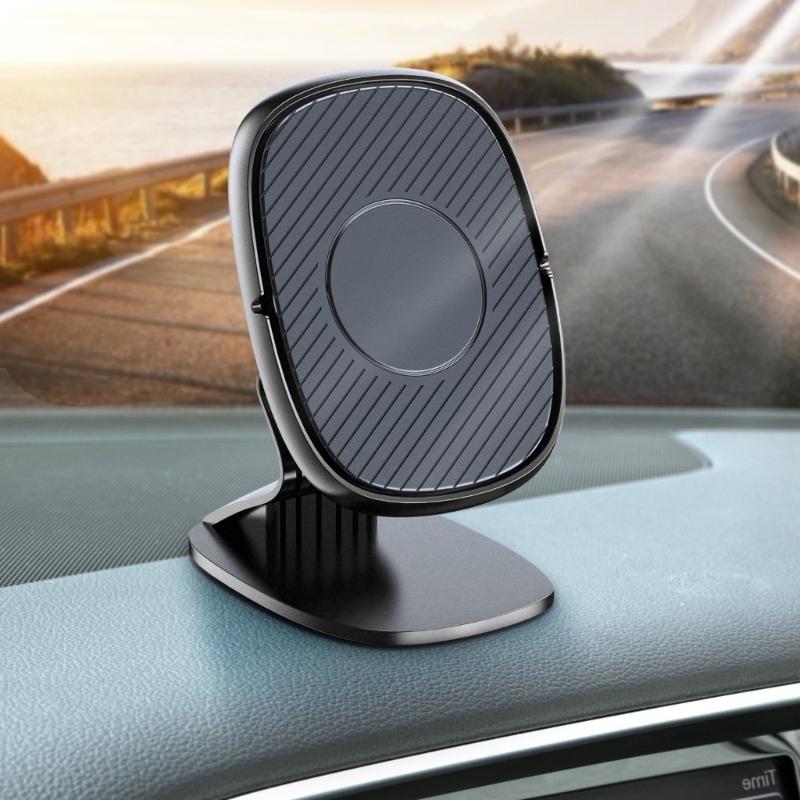 ABS Magnetic Car Phone Mount With 360 Rotation Adjustable Angle For Smartphones Easy Single Hand Operations