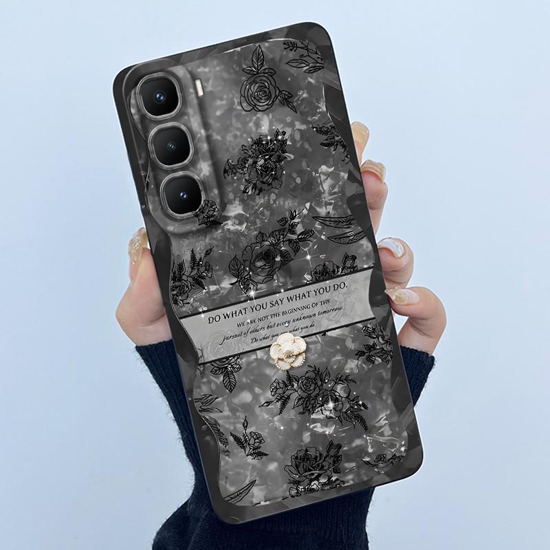 For Infinix Hot 60 Pro Plus Case Fashion Simplicity Flower Liquid Silicone Camera Protection Cover For Infinix Hot 60 Pro+ Capa