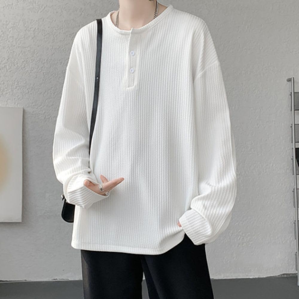Platilive Long Sleeve Solid Plus Sizes Size 2XL Men's T-Shirt, Color, Soft, Available, Popular, Classic, Stylish, Comfortable, Streetwear, Sweatshirt,