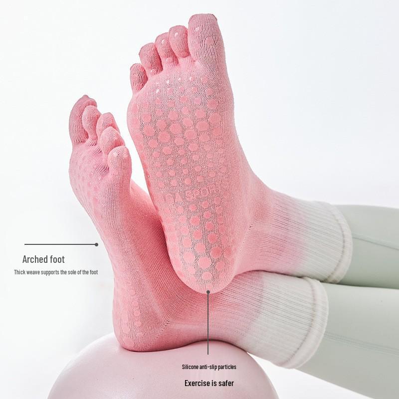 Women's Non-Slip Five-Toe Cotton Boat Socks - Invisible, Shallow Mouth Style for Spring and Summer