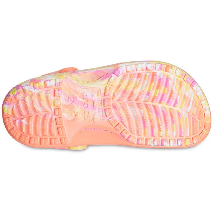 Crocs Classic Clog Marble Beach Sports Unisex Red Multi Color Sandals 'Red' 206867-83F