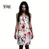 Scary Halloween Costume for Women Blood Print Women, Apron, Hooded Detailed Palm Outfit Cloak, Stockings Outfits Cosplay Parties, Haunted House Events