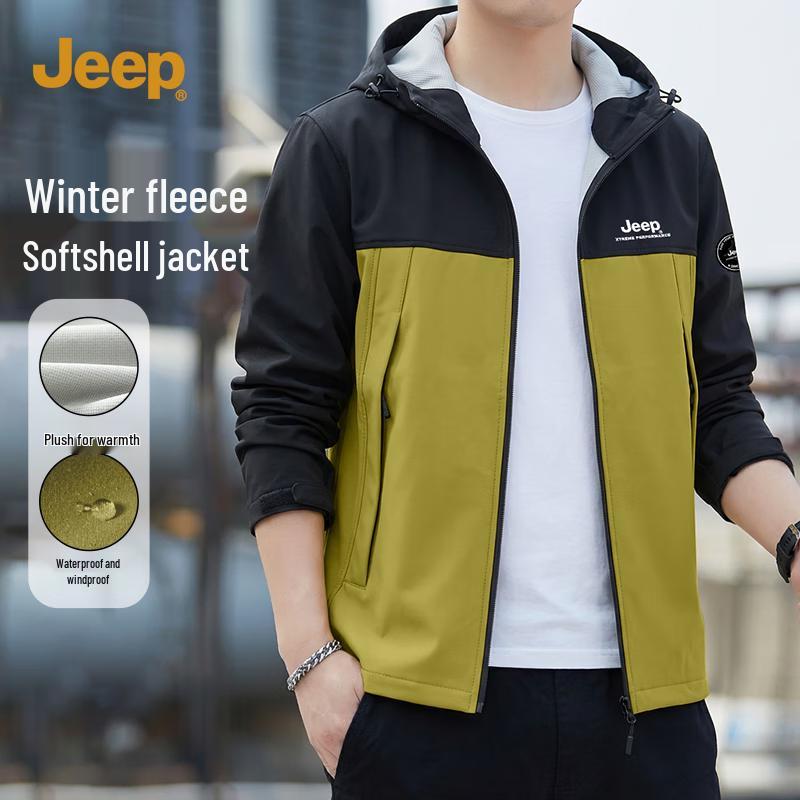 JEEP Men s Retro Hooded Windproof Jacket M