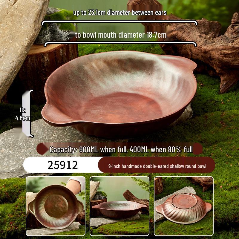 Melamine Plate for Gourmet Hot Pot, Barbecue & Shrimp: Mountain & Field Design