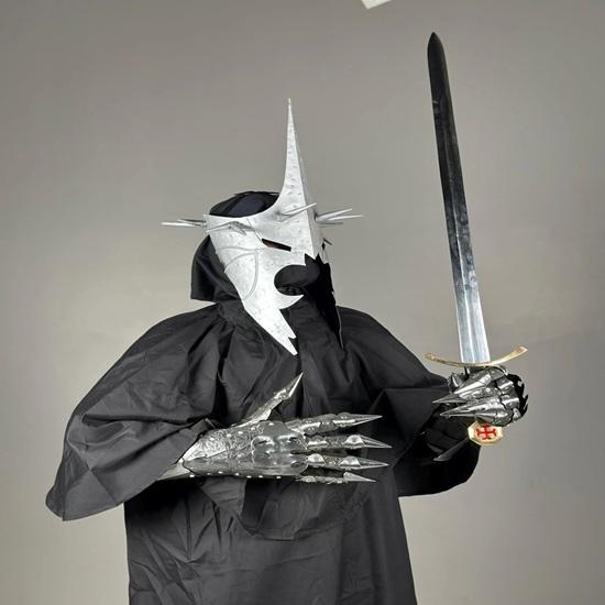 Nazgul Costume Halloween Outfit Ringwraith Robes Rider Costume Gowns Ring Wraith Cosplay Witch King of Angmar Medieval Armor Gift