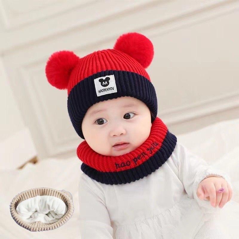 Autumn and winter children's hats, girls' pullovers, knitted hats, colored wool hats, boys' and babies' warm ear hats, tide