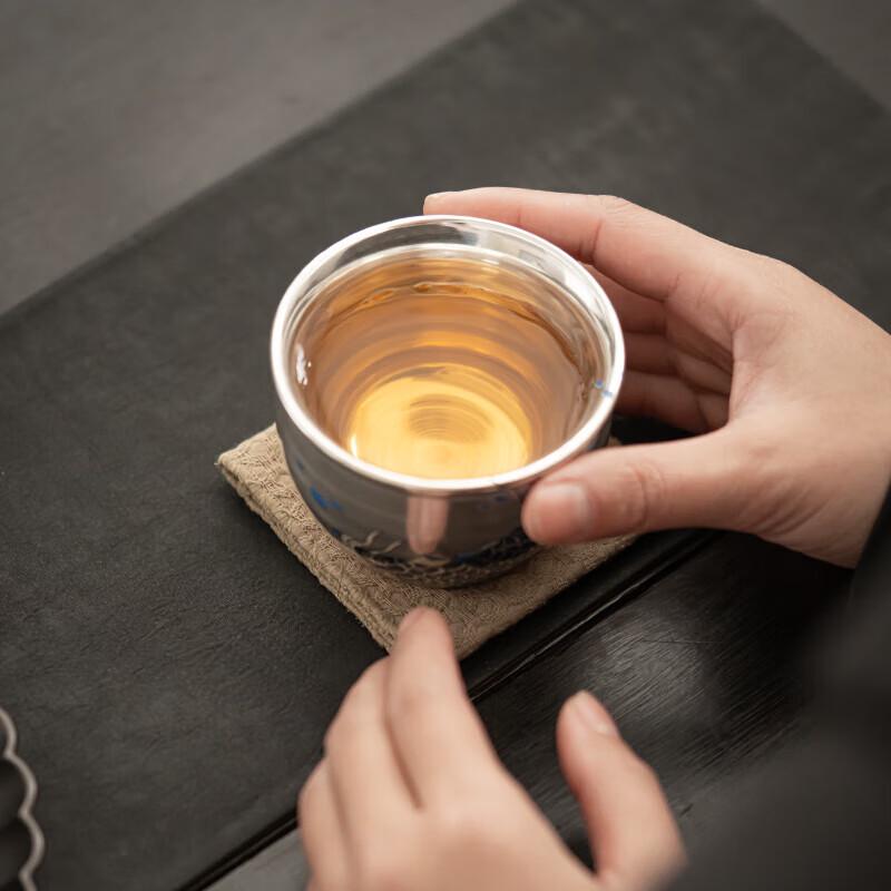 Gilded Silver Arowana Ceramic Kung Fu Tea Master Cup