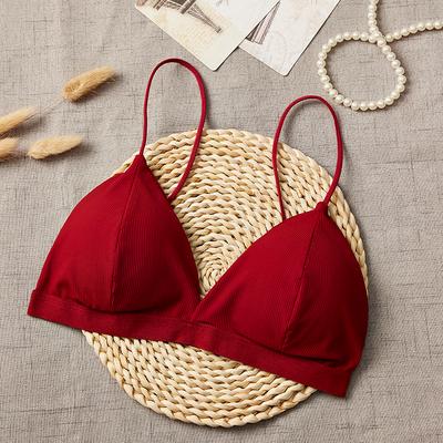 French Style Bralette Seamless Deep V Lace Shoulder Strap Beauty Back Girl Women Bra  Thin Underwear Sexy Lingerie Soft Bras