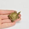 Antique Copper Mini Turtle Decorations Chinese Classical Brass Tea Pets Vintage Crafts Miniature Figurine Home Decor Accessories