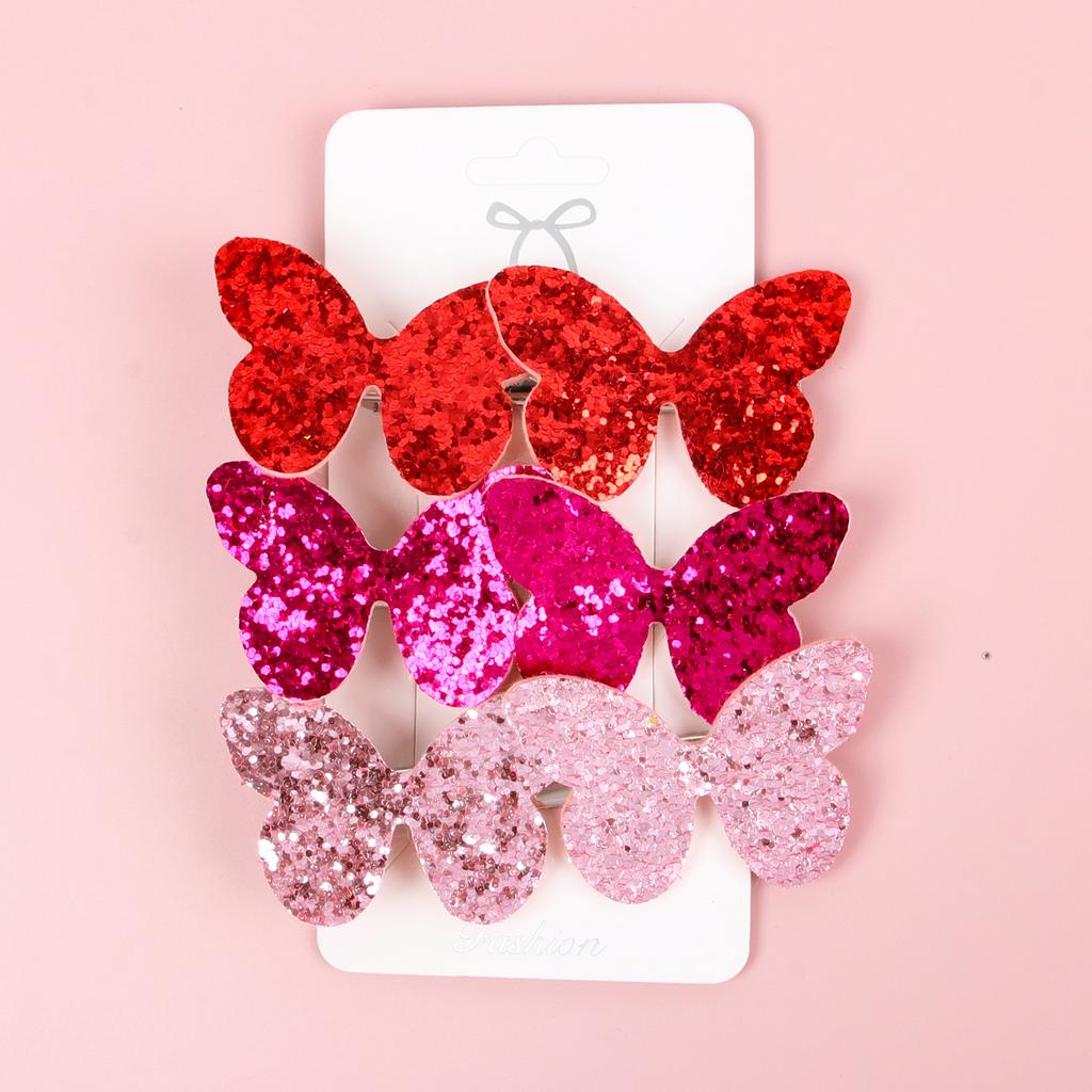 3PCS Cute Girls Hair Clips Children Kids Glitter Butterfly Hairpin Barrettes Hair Clip Headwear Women Girls Hair Accessories