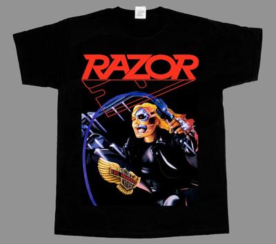 Razor Evil Invaders'85 Thrash Speed Metal Band Sacrifice Black Unisex T-Shirt