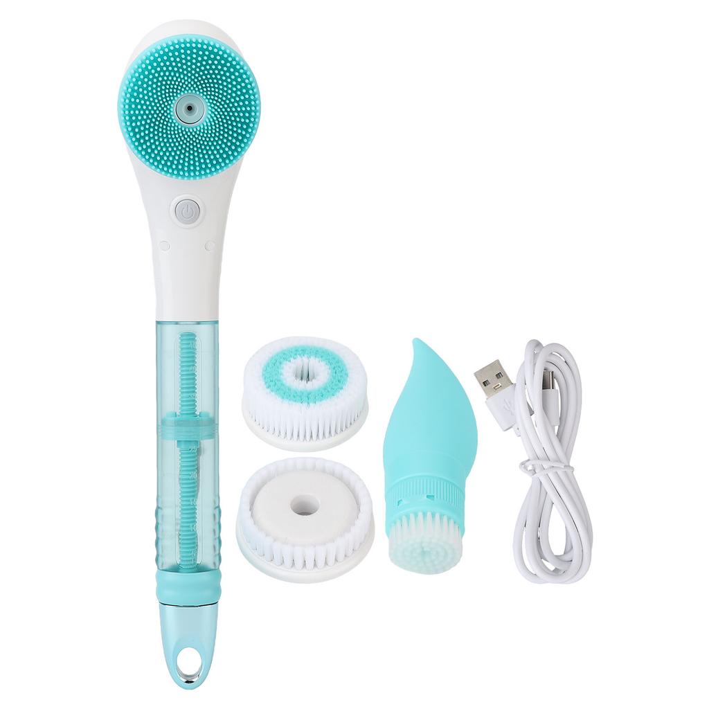 Electric Body Scrubber Brush Skin Friendly Waterproof Long Handle Soft Bristles Detachable Electric