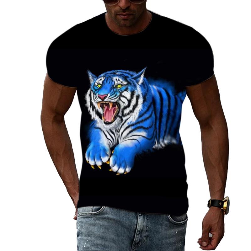 New Fashion 3D Printing Animal Tiger Graphic T Shirts Summer Casual Trend Hip Hop Harajuku Style T-shirt Trendyol Men's Store