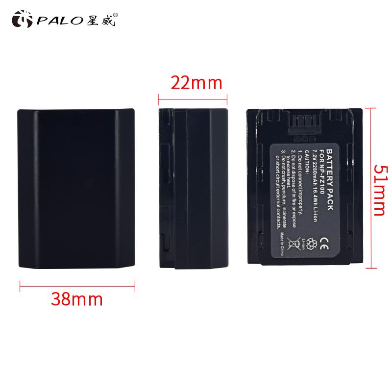PALO 2280mAh NP-FZ100 NP FZ100 Battery For Sony NP-FZ100, BC-QZ 1 Alpha 9, A7RIII, ILCE-7R M 3, A 9, Sony 9 Sony Alpha 9S Camera
