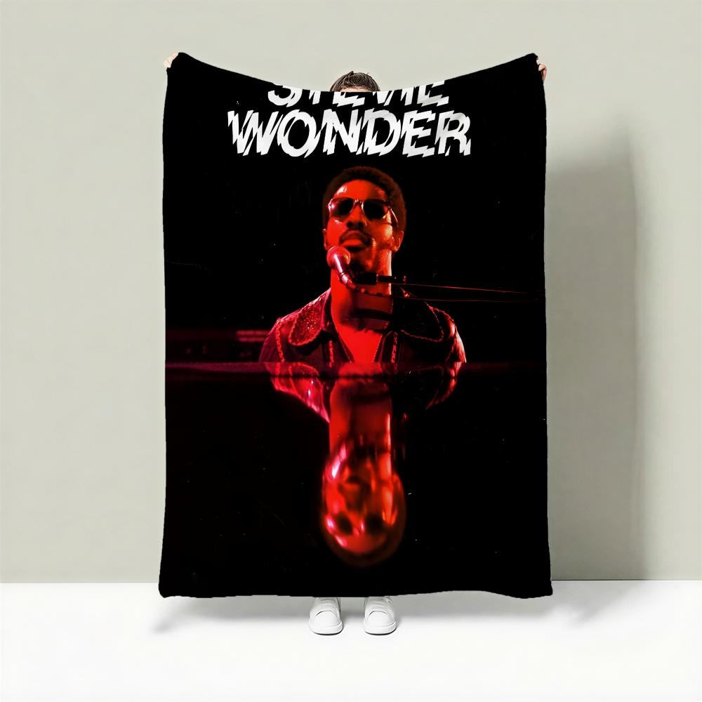Singer S-Stevie Wonder Throw Lightweight 240g Flannel Blanket Soft Skin-friendly for Summer Cooling 75X95CM