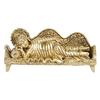 Pure Brass Sleeping Gautam Buddha Idol For Living Room Decor In Gold - 6.5 Inch