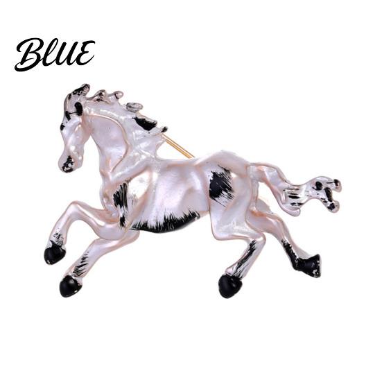 Exquisite Horse Pin Brooch Chinese Zodiac Year of Enamel Vintage