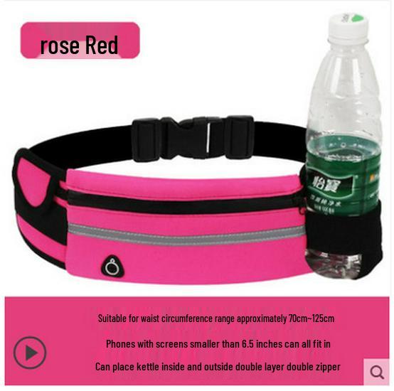 Unisex Multifunctional Running Waist Bag with Water Bottle Holder & Reflective Strips