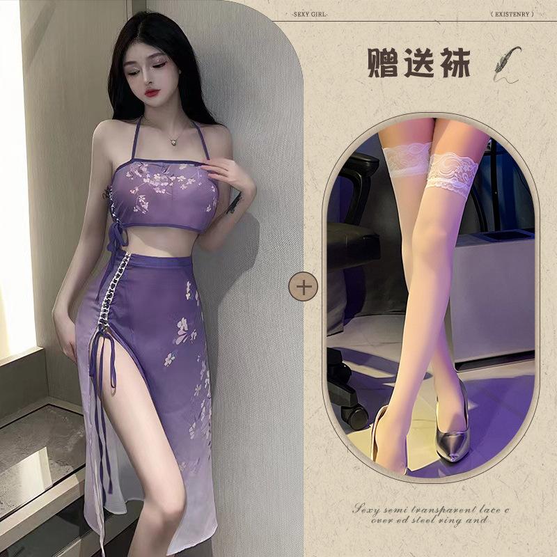 Sex lingerie sexy long dress retro cosplay distribution wholesale classical style perspective seduction