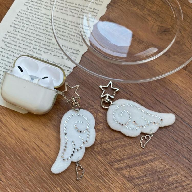 Unique Charm Themed Key Chain Backpack Ornament Artistic Wing Shape Phone Chain Elegant Decoration