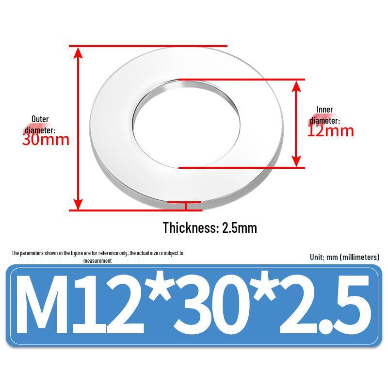 Jin Juntai Thick & Thin Stainless Steel Flat Washer, Round M10-M36