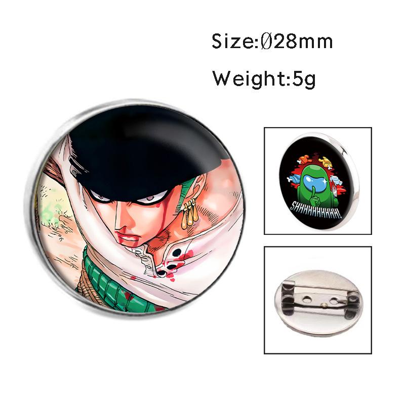 One Piece Badge Anime Crystal Gem Brooch Pirate King Accessory Pendant Jewelry Pin Anime Merchandise Crystal Stone