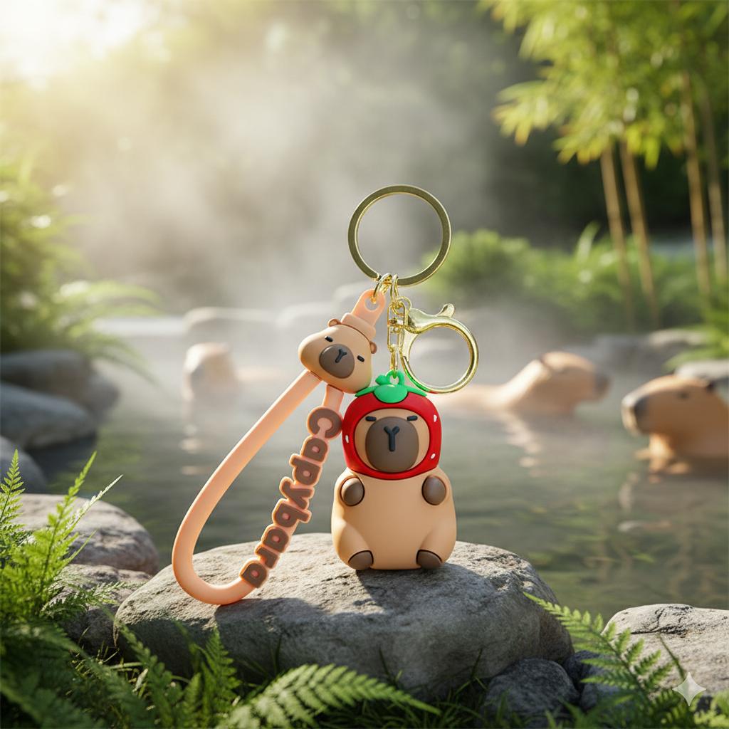 

Капибара брелок capybara на ключи, на сумку фигурка игрушка антистресс подвеска 5 см 5 коричневий