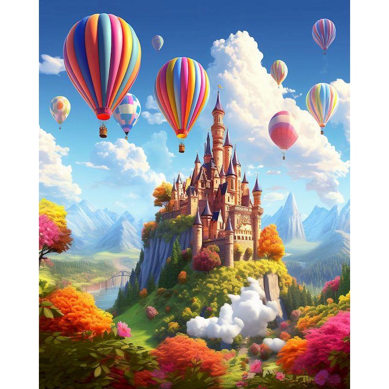 CHENISTORY Oil Painting By Numbers On Canvas,Hot Air Balloon,Paint Kit,Landscape,Handpainted,Pictures By Numbers,Decorative Gift