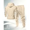 Men's Prayer Hand Peace Dove Printed Hoodie Set Drawstring Foot Tight Two Piece Set Trendy Retro Casual Sports