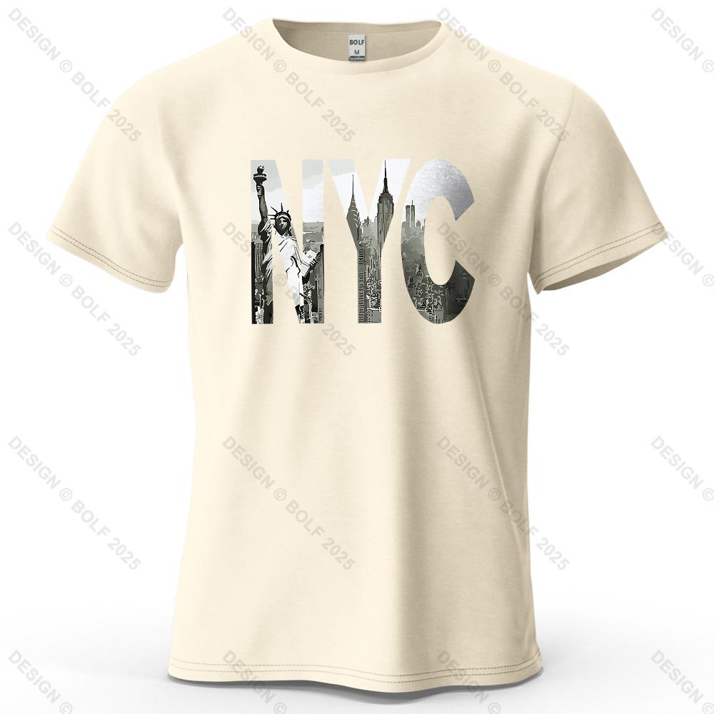 

New York City Lettering Printed Men s T-Shirt 100% Cotton Oversized Vintage Graphic Tees for Women Tops Tees Casual Streetwear 4XL