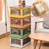 Foldable Storage Box Closet Organizer Stackable Sundries Organizer with Wheels Home Storage Large Capacity Books Snack Toy Bin