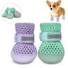 4Pcs Anti Slip Mesh Dog Shoes Soft Sole Dog Paw Protectors Fashion Pet Dog Sandals  Puppy