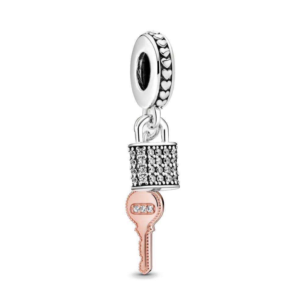 Newest Copper Romantic Valentine'S Day Locks And Keys Charm Bead Fit Original Pendant Bracelet Diy Women Jewelry