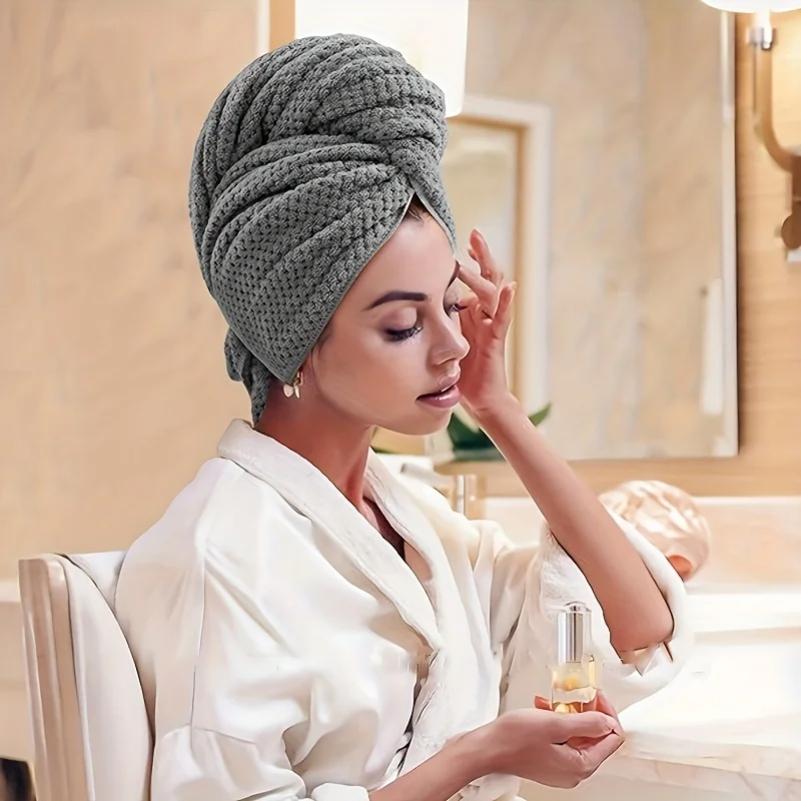 1pc Quick-Dry Microfiber Hair Towel Wrap for Women - Super Absorbent Curl Enhancing Headscarf,  Bathroom Use, Hair Wrap Towel