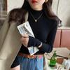 Fashion Solid Half High Neck Knitted Sweater Women Slim Fit Casual Elegant Pullover Sweaters Autumn and Winter Long Sleeve Knitwear Sweater Tops 24841