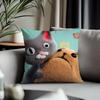Trending NNoodle and Bunable Cushion Cover Antidustmite Pillowcase Invisible Zipper Silky Short Plush Sofa Cushion Cover