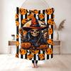 Halloween Flannel Blanket, 3D Printed Anime Ghost Throw Blanket, Skin‑Friendly for Bedroom Sofa, Multiple Size Single Twin King