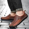 Scarpe casual da uomo in crosta di pelle fatte a mano, comode e traspiranti, mocassini da uomo, scarpe basse da lavoro, scarpe da guida