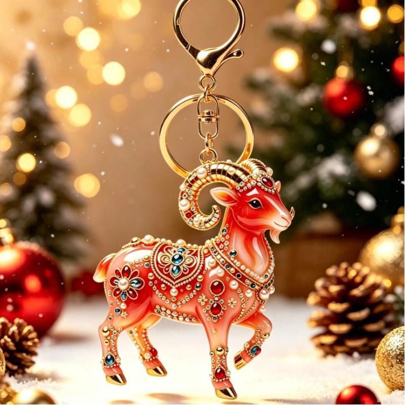1/2Pcs Cute 2D Flat Goat Themed Hanging Ornament Acrylic Pendant for DIY Jewelry Making Bag Charm Daily Decor
