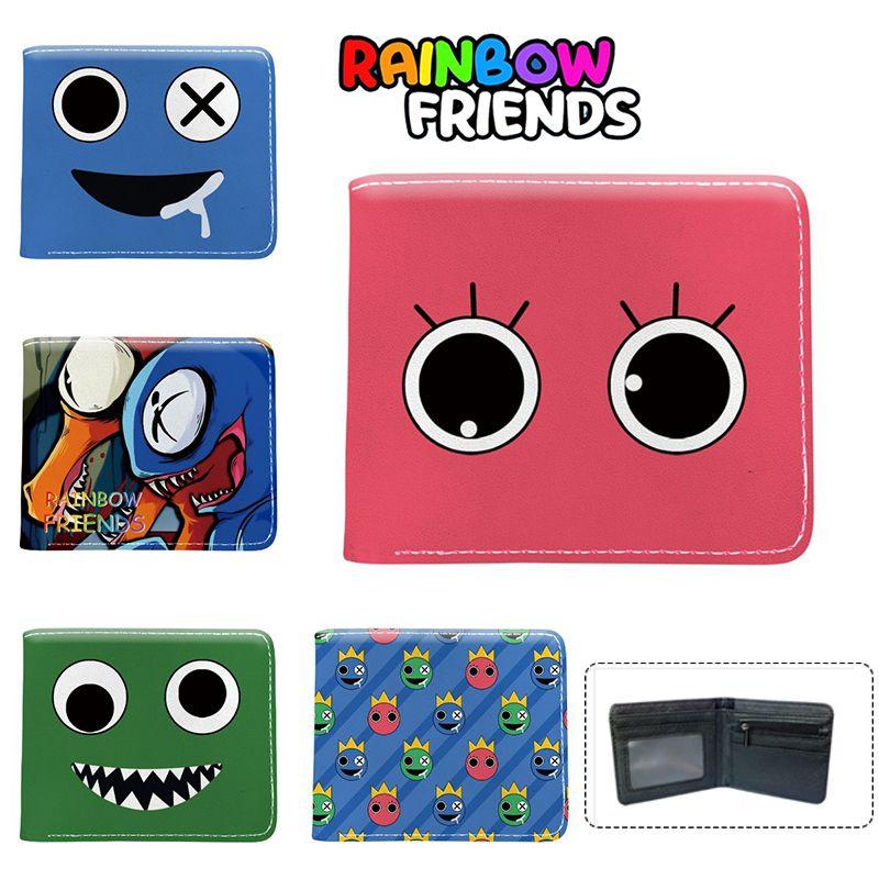 Cute Roblox Rainbow Friends Cartoon Print Bifold Wallet With Zipper Coin Bag