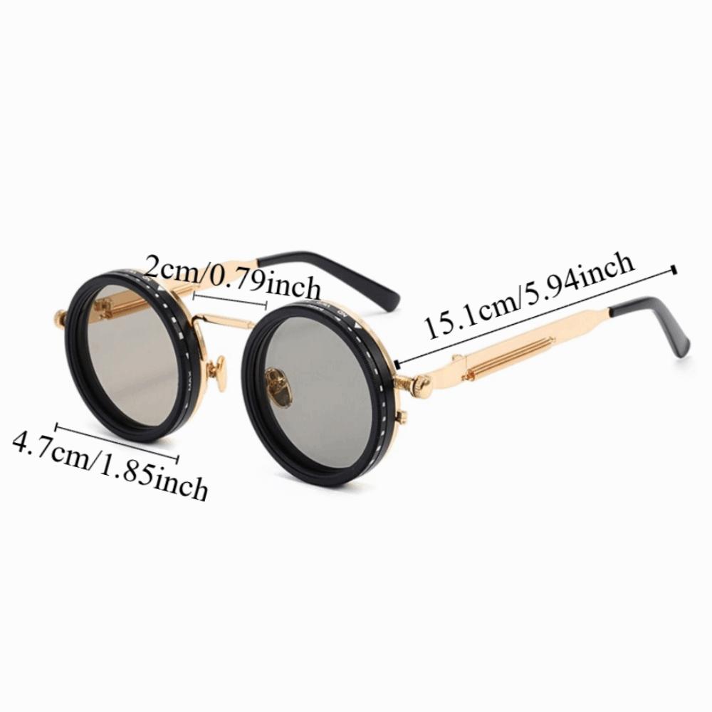 Round Anti-UV Sunglasses 9 Level Dimming Anti-UV Glasses Adjustable Dimming Sunglasses  Men Women