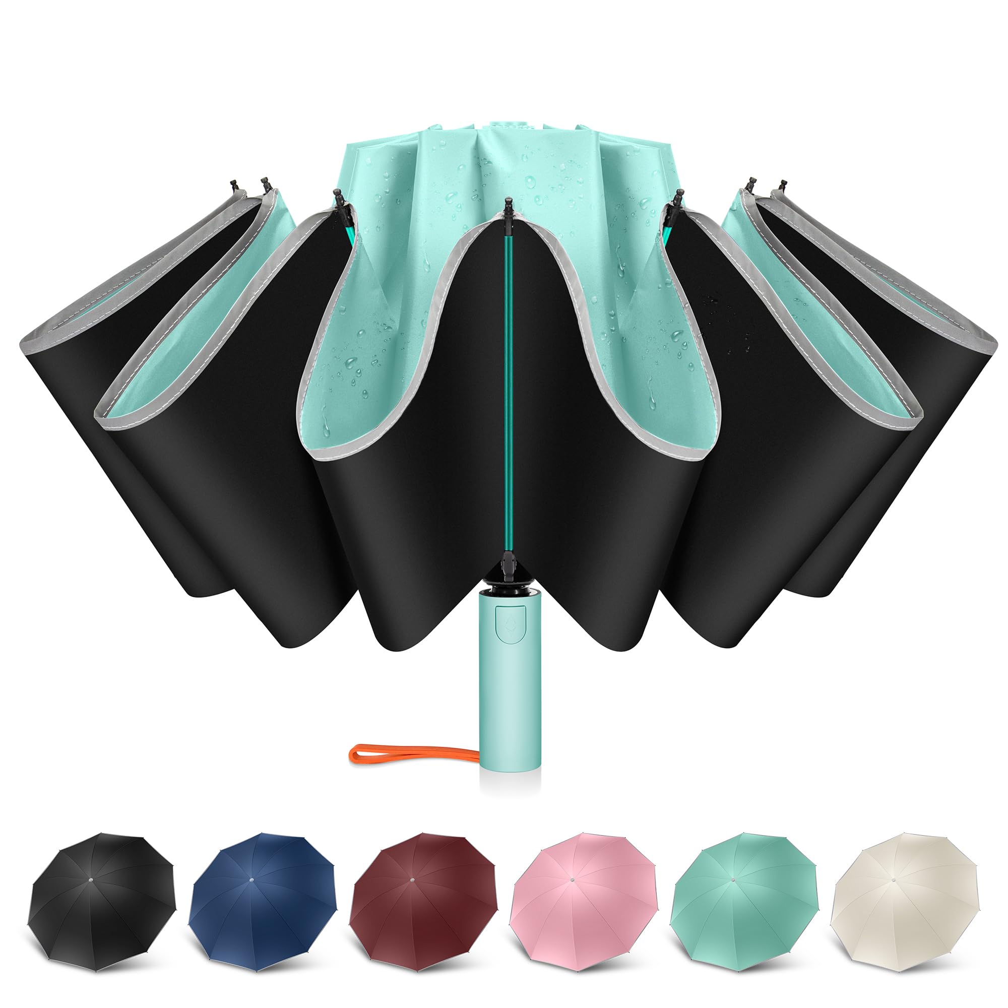 

NINEMAX Складной Обратный Автоматическое Открытие и Складывание Обратный Светоотражающий Свет Тепло Супер Вода Быстрый Обратный 10 Для Солнечной и Дождливой Тайфун Сильный зелёный