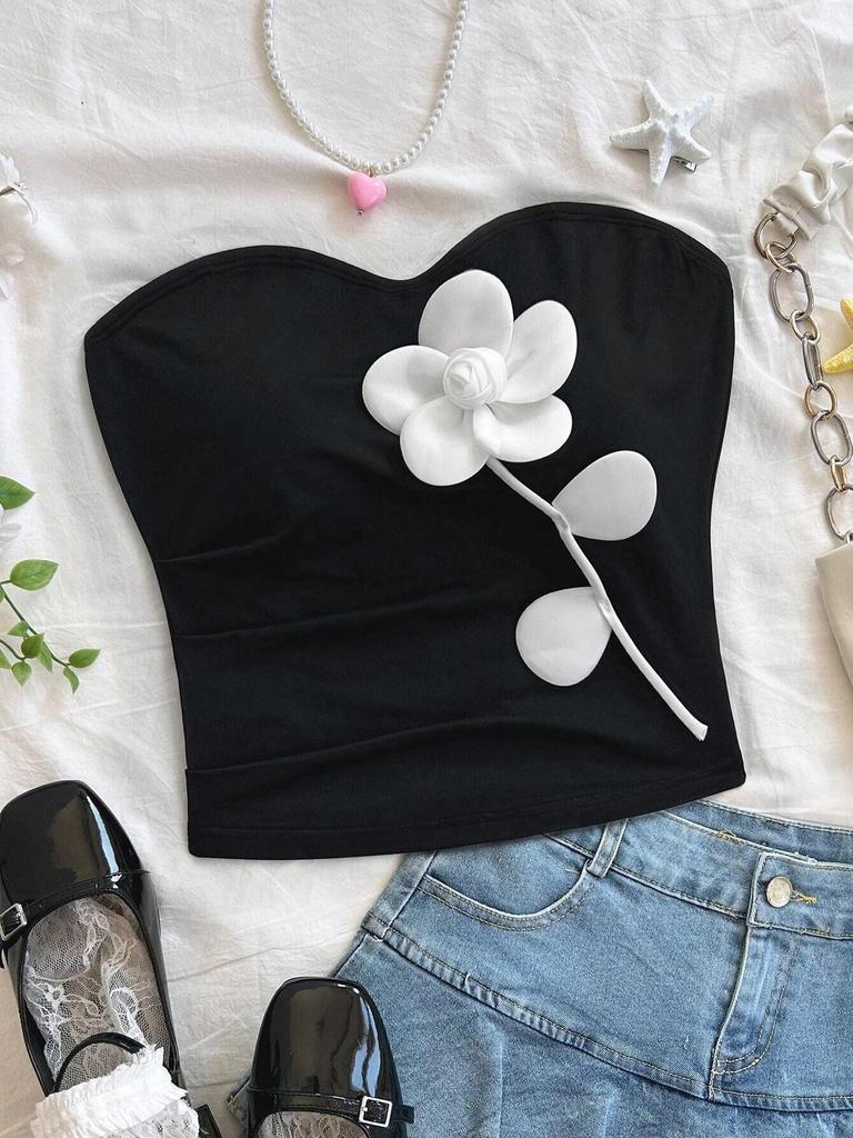 2025 Floral 3D Solid Crew Neck Sleeveless Tank Top