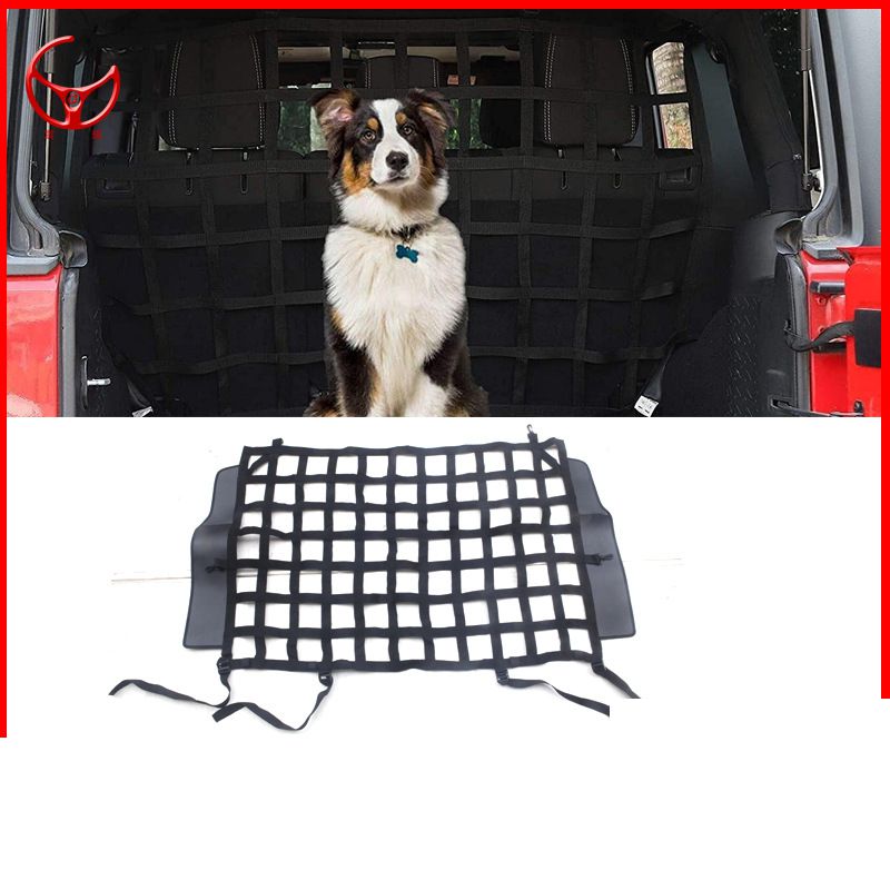 

Pet Net Vehicle Safety Mesh Dog Barrier for Jeep Wrangler JK JL 4-Door 2007-2025, Fits Behind Rear Seat, Suitable for Medium чёрный