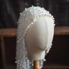 Short Brides Veil Pearls Beads Bride Head Gauze New Wedding Veils  Headpieces