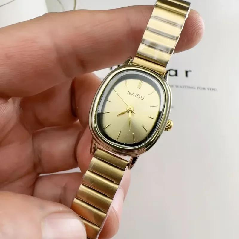 Luxury Ladies Brand Oval Dial Quartz Watch Women Stainless Steel Strap Wristwatches Dropshipping Relojes Para Mujer