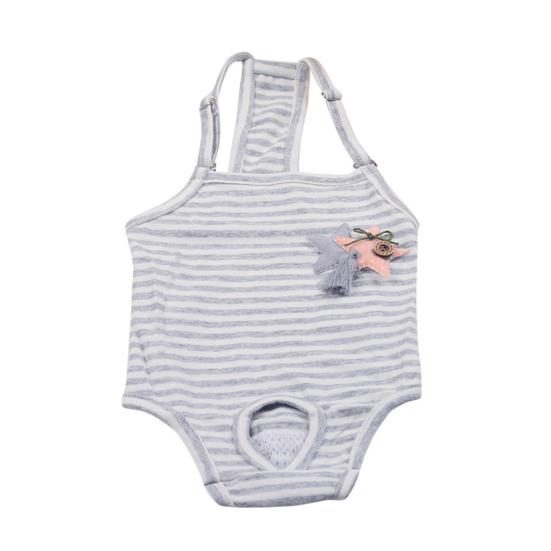 

Yousheng Короткие штанишки для питомцев в полоску, стирающиеся, шорты-комбинезон, подгузник для собаки, физиологические штаны для питомца для дома S серый