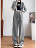 2025 Korean Fashion Women's Slimming High-Waisted Straight-Leg Pants for Autumn/Winter